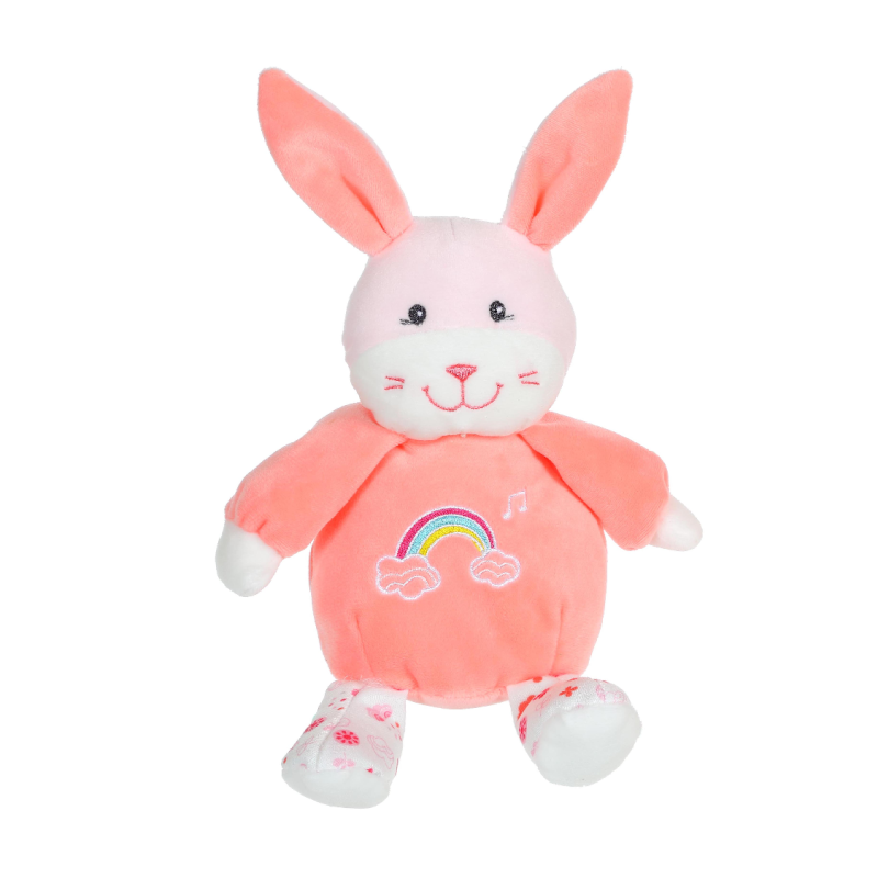  rainbow peluche musicale lapin rose 15 cm 